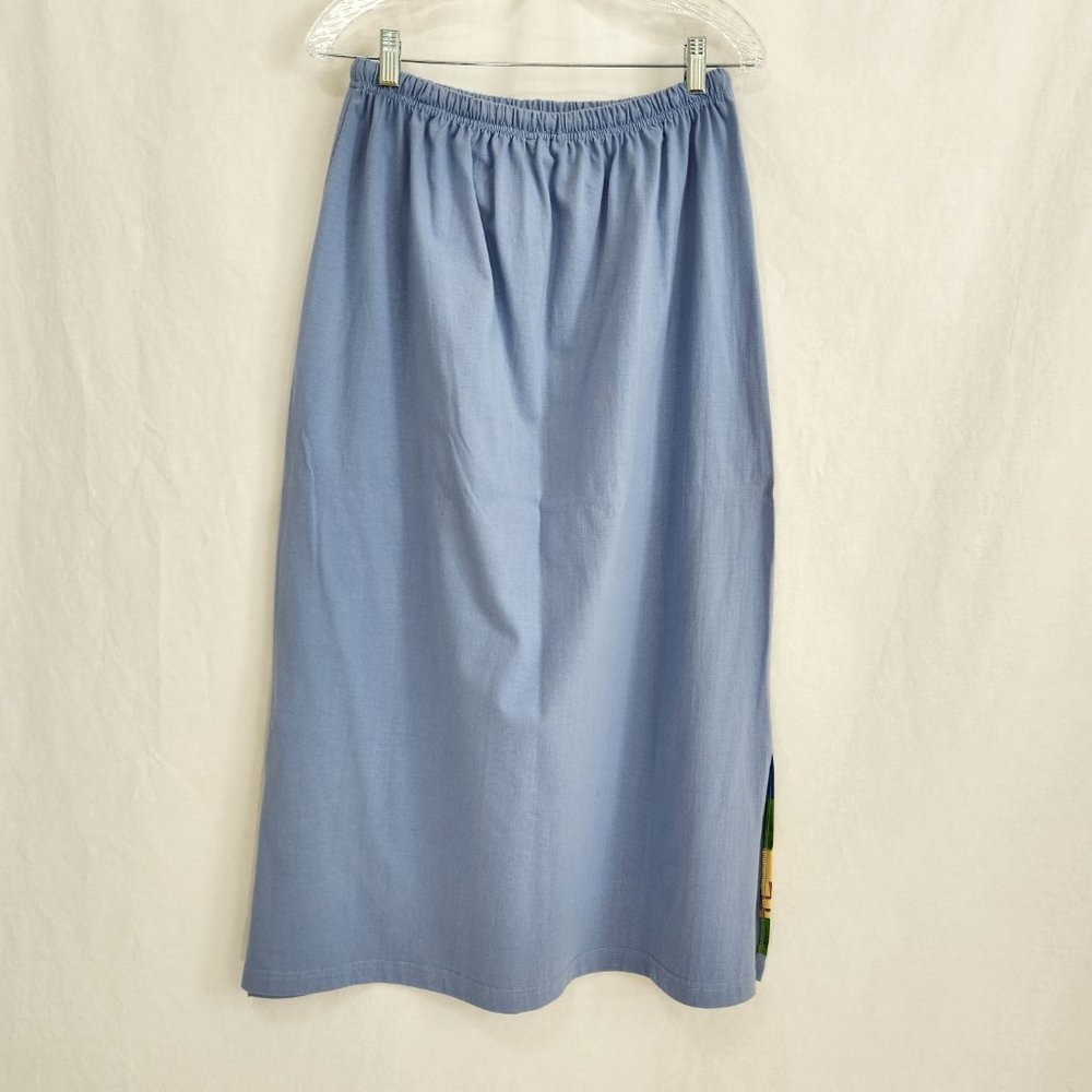 Vintage KAKTUS Fairy Artsy Blue Printed Novelty Set of Two T-Shirt/Skirt Size L. - Picture 10 of 16